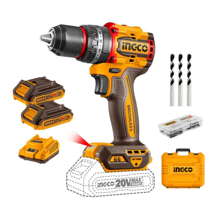 Taladro Percutor Bl Ingco Cp +2 Bat Y Carg +47 Acce Industrial 20v/13mm CIDLI20668-7