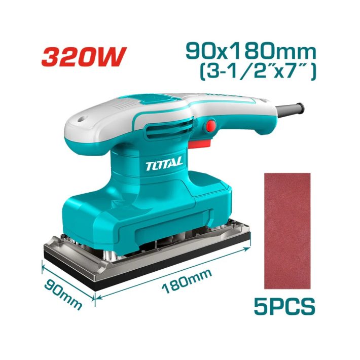 Lijadora Orbital Eléctrica 90x180mm 320w Total mod. TF1301836-7