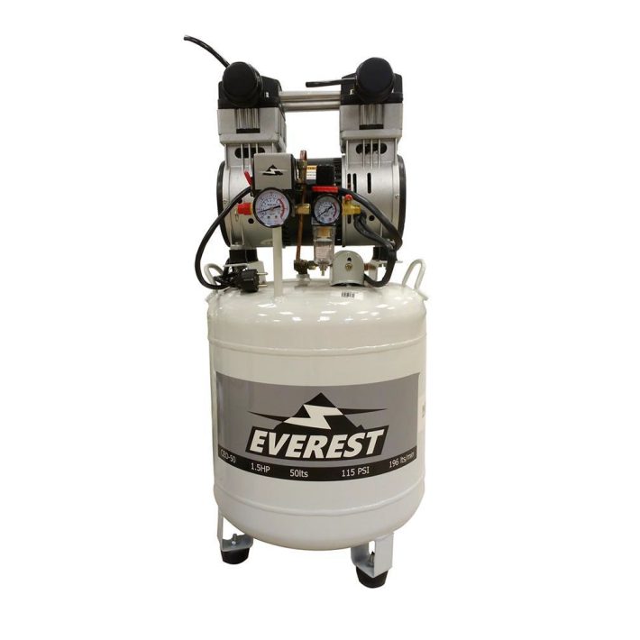 Compresor Dental Libre de aceite 50 Litros 1.5HP Everest Mod. Ced50 Silencioso