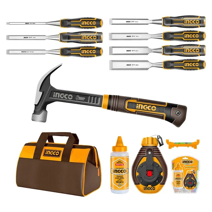 Set Ingco Herramientas Carpinteria Industrial 10 Piezas COS230906